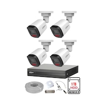 Dahua 4 Kameralı Gece Görüşlü Su Geçirmez Full Hd Güvenlik Kamerası Seti 1tb
