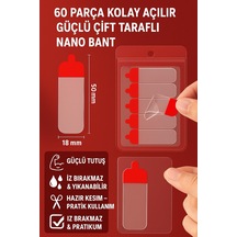 Süper Güçlü Yapışkan Kolay Çıkarılabilir Çok Amaçlı 60 Parça Çift Taraflı Şeffaf Bant 18 50 Mm