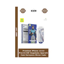 Premium Apple iPhone Uyumlu 13/13 Pro/14/16e Uygulama Aparatlı Cam Koruyucu Ekran Camı