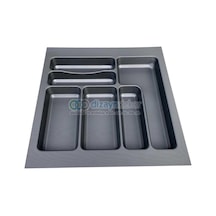 Versa Antrasit Dokulu Çekmece İçi Kare Antibakteriyel Plastik Kaşıklık 43 X 49