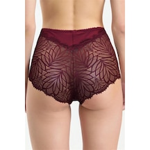 Magic Form 586 Kadın Yüksel Bel Arkası Dantelli Külot-bordo Bordo