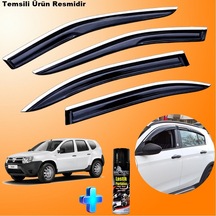 Dacia Duster Cam Rüzgarlığı Abs Nikelajlı Krom Mügen Cam Rüzgarlığı 2010 - 2017 Arası + Ebrayn 500 Ml Lastik Parlatıcı