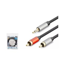 Hadron Hdx1074 3.5mm To 2rca Kablo 2lıne Gold 3m Siyah