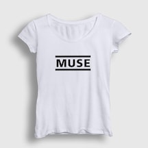 Presmono Kadın Logo Muse T-shirt Beyaz