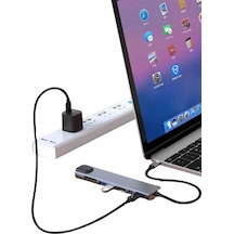 8 - 285 - Port Çoklayıcı Macbook Ile Uyumlu Çoğaltıcı Type-c Dönüştürücü Tf - Novapazr - Sd Kart