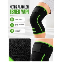 Trendexa Mey İthalat Sporcu Dizliği Siyah Yeşil Esnek Nefes Alabilen Destek Bantlı Dizlik