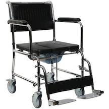 Medkimsan Kapaklı Ev Tipi Tekerlekli Sandalye | Banyo Tuvalet Duş Wc Koridor Hasta Yaşlı Engelli Sandalyesi