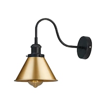 Rsylight Retro Siyah Gold Metal Modern Dekoratif Rustik Aplik Siyah