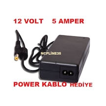 12 Volt 5 Amper Kamera Led Let Adaptörü Şarj Cihaz+Power Kablo