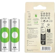 Gp E221 Usb Pil Şarj Cihazı 2 Adet 2600mah Aa Kalem Pilli Set