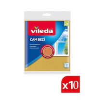 Vileda +%30 Mikrofiberli 2'li Cam Bezi Ekonomik Paket 10'lu