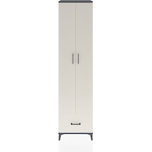 Hyperion Dolap 6 Raflı Tek Çekmeceli 2 Kapaklı 60x44x243 Antrasit-aytaşı Antrasit