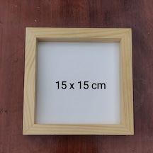 15x15cm Beyaz Ahşap Çerçeveli Pano Camsız - Arkalık Sabit