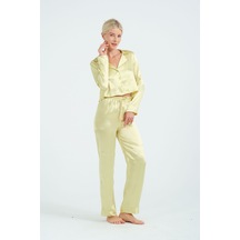 Laperissa Kadın Yeşil Crop Saten Pijama Takımı Gömlek Yaka, Düğmeli, Şık Ev Giyim Yeşil Laperissa Kadın Yeşil Crop Saten Pijama Takımı Gömlek Yaka, Düğmeli, Şık Ev Giyim Yeşil