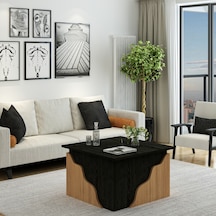 S0010 Style Orta Sehpa Ahşap Siyah/safir Meşe Ahşap Siyah - Safir Meşe