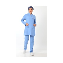 Soft Likralı Tesettür Forma Takım İki Çıtçıt - 6413 Açık Mavi-12076 6413 Açık Mavi