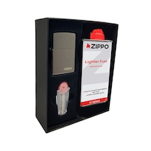 Zippo Çakmak Parlak Siyah Hediyelik Kutu Benzin Taş Set du10-2475