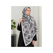 Ardün Hijab Desenli Bambu Kraş Şal Tok Duran Kadın Şal Gri - 938101579 Gri