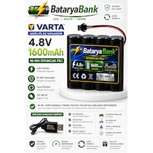 Varta 4.8v 1600mah Oyuncak Araba Pili Bataryası Siyah Soket + Usb Şarj Cihazı Varta Hücreli Şarjlı Batarya