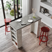 Robinhome Robin Home Thales Bar Masası Mutfak Yemek Masası Beton-Taş St1-Gt