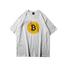 Tarzsokak Unisex Pixel Bitcoin Beyaz Tshirt