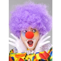 Zensaas41 Mor Renk Kıvırcık Bonus Peruk Ve Kırmızı Burun Seti Zensaa56