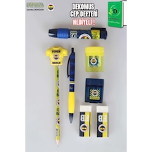 "dekomus Cep Defteri Hediyeli" Lisanslı Fenerbahçe Kırtasiye Seti Silgi Tepeli Kurşun Kalem,versatil Uçlu Kalem,2 Adet Silgi Altın