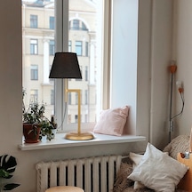 Favla Siyah Şapkalı Eskitme Ayarlanabilir Abajur Diğer