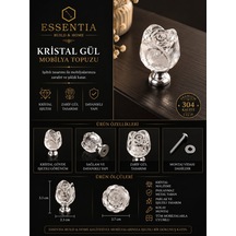 Premium Kristal Gül Mobilya Topuzu Lüks Dekoratif Dolap Ve Çekmece Kulpu Çoklu Renk