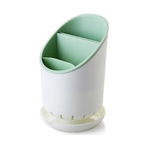 Novahub Yeşil Sofra Depolama Braketi Plastik Drenaj Boru Konteyner Kurutma Raflı Stand Bıçaklar Kaşık Çatal Konteyner Mutfak Aracı Yeşil