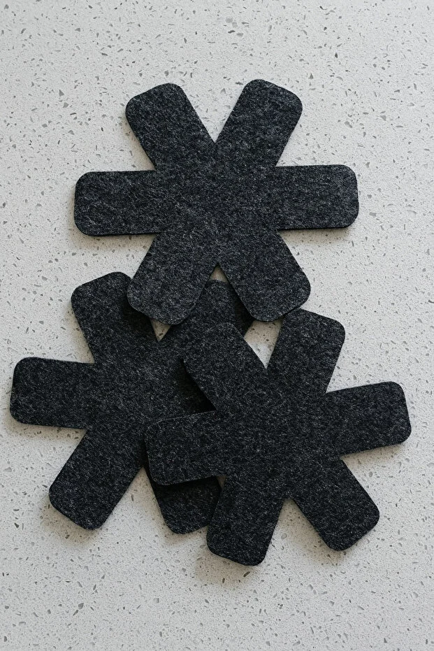 Tava, Tencere Ve Borcam Koruyucu Çizdirmez Keçe 3'lü Set - Mutfak Gereçlerinizi Güvende Tutun Siyah