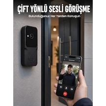 Mey İthalat Kablosuz Akıllı Kapı Zili Gece Görüşlü Wi-fi Güvenlik Kameralı Kapı Zili