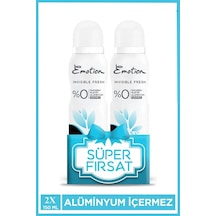 Jenerik 2 Adet Emotion Invisible Fresh Black & White Kadın Deodorant 150ml Vegan, Leke Bırakmaz