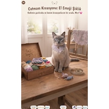 El Emeği Anne Ve Kedi Seti Açık Lila