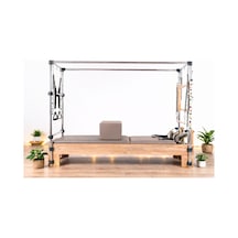 Combo Cadillac Reformer Premium Vizon Taba Şarjörlü Sistem 8 Kademe Krom 1. Sınıf Kayın Ağacı
