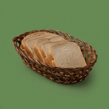 Kosovaa Tekli Oval Yemek Sepeti - Kahverengi - 28x20 Cm Çok Renkli