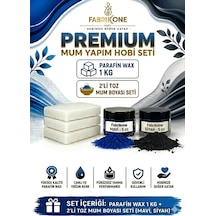 Premium Mum Yapım Hobi Seti - Parafin Wax 1 Kg - 2'li Toz Mum Boyası Seti - Mavi, Siyah Bkfabpw1kg2ms Karışık
