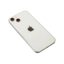 Apple iPhone Uyumlu, 14 Diamond Kamera Lens - Kırmızı Çok Renkli