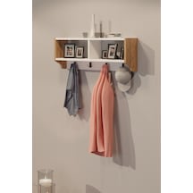 Portmanto Duvar Askısı Modern Vestiyer - Atlantik Çam & Beyaz Diğer