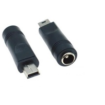 Koodmax - 5 Pin Mini Usb Erkek To Dc 5.5 2.1mm Dişi Soket Çevirici - Güç Adaptörü Fişi Dönüştürücü