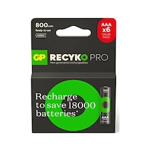 Gp Recyko Pro 850 Serisi 800 Mah Nimh Aaa İnce Kalem Boy 6'lı Şarjlı Pil