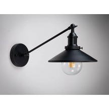 Riolight Retro 4,rustik,vintage Siyah 1xe27 Duylu Metal Duvar Apl Siyah