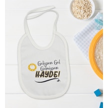 BK Kids Geliysen Gel Tasarımlı Beyaz Bebek Mama Önlüğü-1 Beyaz