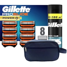 Gillette Proglide Power 8'li Yedek Tıraş Bıçağı + Tıraş Köpüğü + Çanta