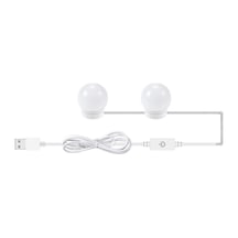 Nature White 2 Ampullü Led Makyaj Aynası Işığı Tuvalet Masası Banyo İçin Çok Renkli