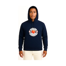 Bahriyeli Collection Kapüşonlu Squats Make You Bootyful Göğüs Baskılı Unisex Sweatshirt Lacivert