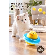 4 Adet Ufo Şekilli Ördek Kedi Oyuncağı Hareketli Top