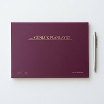 /paperto. Tarihsiz Günlük Planlayıcı, 29,7 21 Cm, 60 Yaprak, 110 Gr Ivory Kağıt, Bordo Kapak,