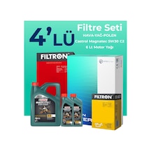 Filtron Hyundai Santa Fe 2.2 Dizel Filtre Bakım Seti Castrol Motor Yağlı (2006-2009) 4 Lü