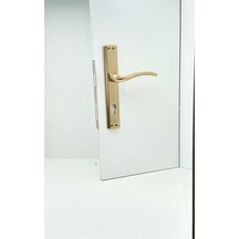 Özen Trim Titanyum Lüx Aynalı Yale Çelik Kapı Kolu Sol Basar Tek Yön